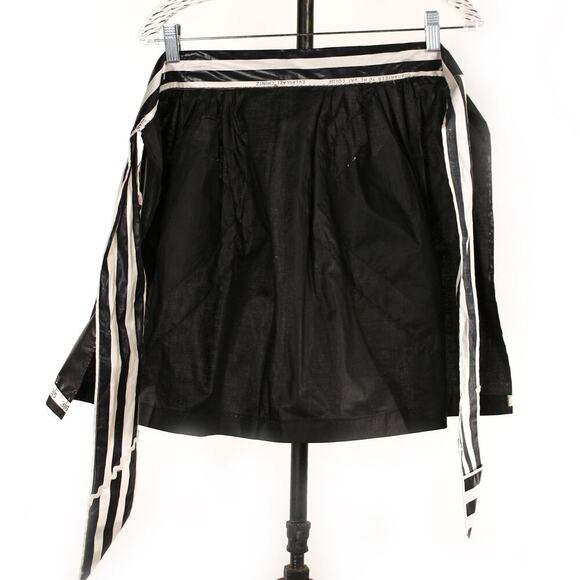 Black White Stripe Apron Glazed Chintz w Sewing Theme Goth Homemaker - Hey Viv - Picture 4 of 9